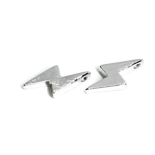 再販【2個入り】おしゃれなカミナリ雷モチーフの質感あるシルバー  