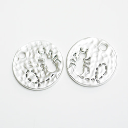 再次上架[2塊]可愛的雕刻不均勻一定硬幣圖案ANT（螞蟻）！瘋狂的銀色魅力，零部件 第3張的照片