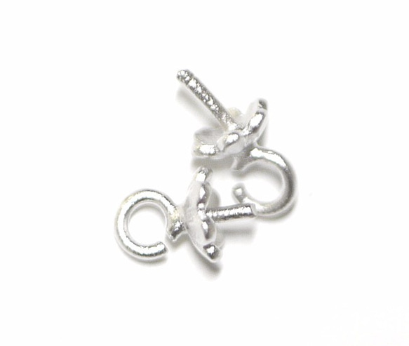 【10個入り】Petit Flower umbrellaマッドシルバーピートン、パーツ 1枚目の画像