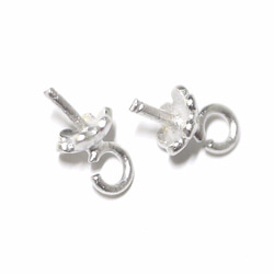 【10個入り】Petit Flower umbrellaマッドシルバーピートン、パーツ 2枚目の画像