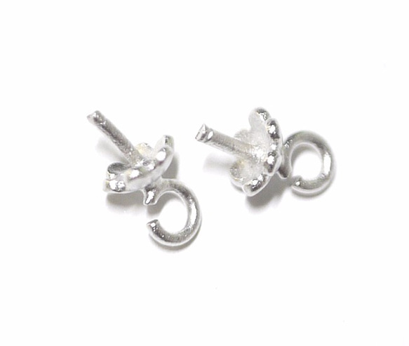 【10個入り】Petit Flower umbrellaマッドシルバーピートン、パーツ 2枚目の画像