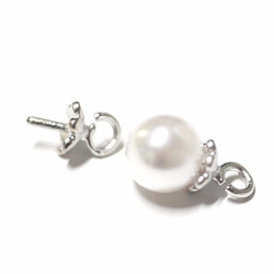 【10個入り】Petit Flower umbrellaマッドシルバーピートン、パーツ 3枚目の画像