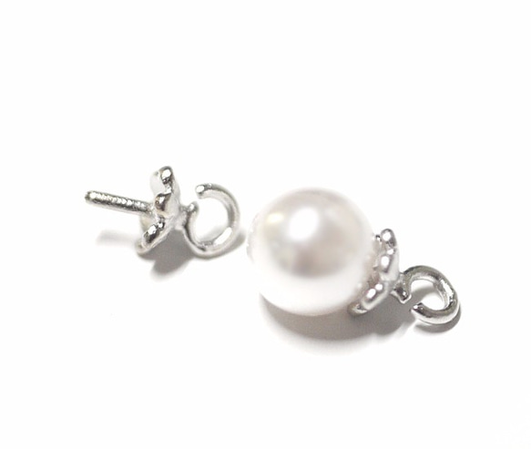 【10個入り】Petit Flower umbrellaマッドシルバーピートン、パーツ 3枚目の画像