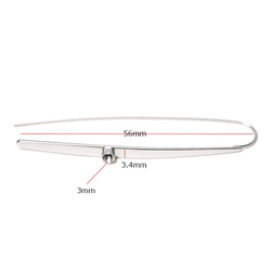 新作【1雙】約56毫米長款超薄設計泥銀鉤耳環，配件 第4張的照片