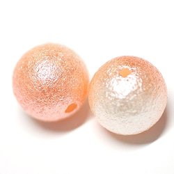 【新作15個入り】両穴（貫通）パールPeach&Cream whiteコットンパール10mm 2枚目の画像