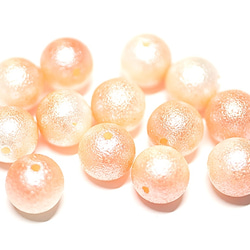 【新作15個入り】両穴（貫通）パールPeach&Cream whiteコットンパール10mm 4枚目の画像