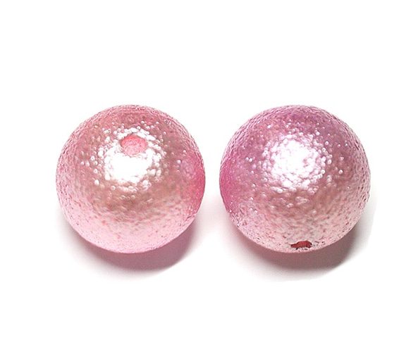 【15個入り】両穴（貫通）パールOrchid Pink&Purpleコットンパール風10mm 5枚目の画像