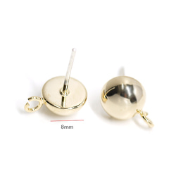 轉賣【1對】SV925刻芯！約 8 毫米半球形金罐耳環、零件 第3張的照片