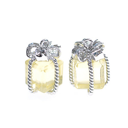 [2 件] P1787L 檸檬色玻璃珠寶盒中型銀色吊飾 第1張的照片