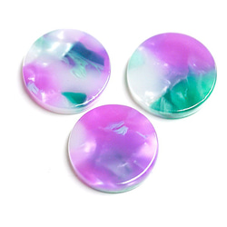 特價【4件】紫綠12mm！纖維素凸圓面、珠子 第3張的照片