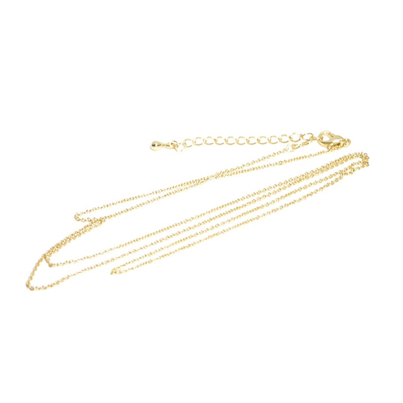 eag05 [2 件] 金項鍊鏈 NF，約 47 公分（含調節扣）（約 1.2 毫米厚） 第3張的照片