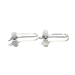 出售[1對]一點 - 天然石拉長石（拉布拉多）銀鉤耳環，帶棒狀罐 第1張的照片