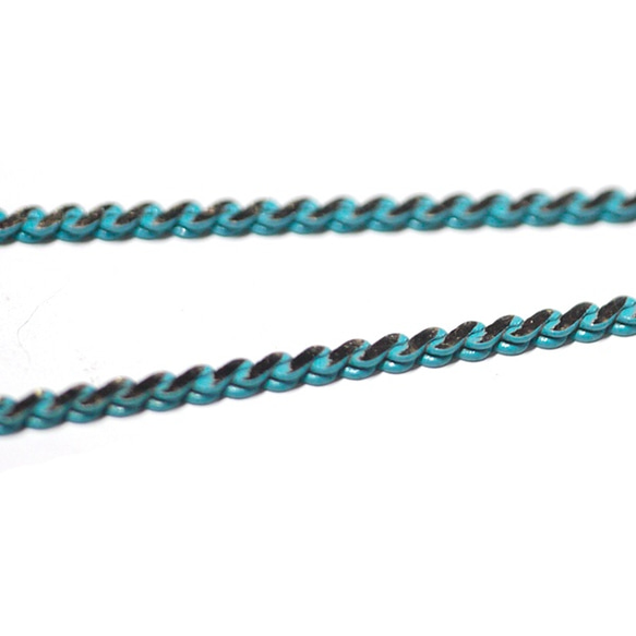 Aqua Blue color chain&16k Gold Plated 第2張的照片