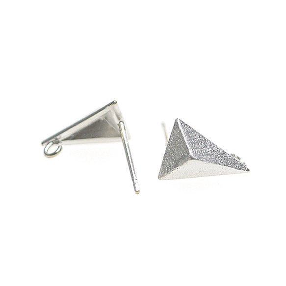 再次上架【1雙】925芯！隨著一個可以！紋理瘋狂銀色三維3D三角形銀色925耳環，零件 第3張的照片