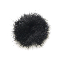 ejs06【2個入り】ブラックカラーミンクファーMink Fur 30mm 2枚目の画像