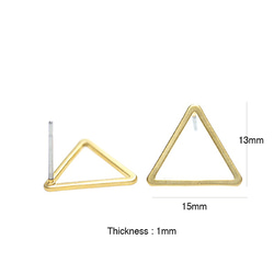 再次上架[1對] 925枚核心！ 15 * 1mm三角形Mad Gold 925核心耳環，零件 第3張的照片