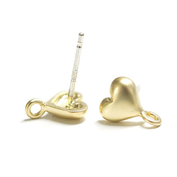p1596e【1對】925刻芯！ Cute Heart心型銀925芯耳環配泥金戒指、零件 第2張的照片