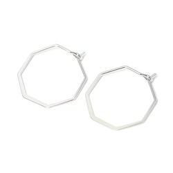 再次上架 [2 件] 啞光銀色 Sharp Hexagon 六角耳環 掛鉤、零件 第1張的照片
