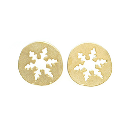 出售[1對] 925芯！ 925純銀耳環，飾以瘋金幣形狀的雪花圖案 第2張的照片