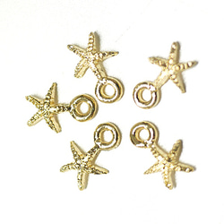 銷售【每件8件】Petit Starfish（Starfish）Gold Charm，Parts 第1張的照片