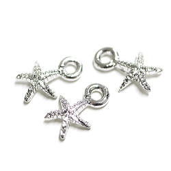 SALE【8個入り】Petit Starfish（スターフィッシュ）シルバーチャーム、パーツ 2枚目の画像