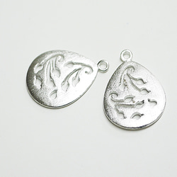 新作品 [2 件] 法式風格圖案 ~ feuille Tears Textured silver charms, parts 第2張的照片