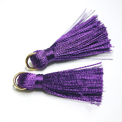 【4件】紫紫顏色約30mm流蘇、吊飾 第3張的照片