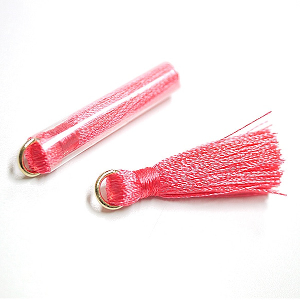 ¥ [4 件] Coral Pink 珊瑚粉色 約 30mm 流蘇、吊飾 第3張的照片