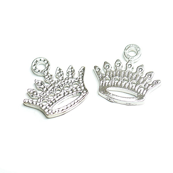 SALE【4件】Crown Crown Motif Mad Silver Charm，零件 第3張的照片