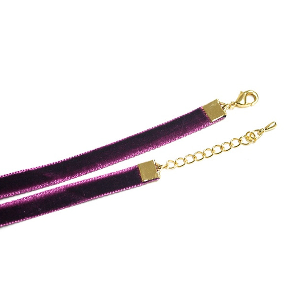銷售[2個] 5mm左右的紫色天鵝絨手鐲，配件 第2張的照片