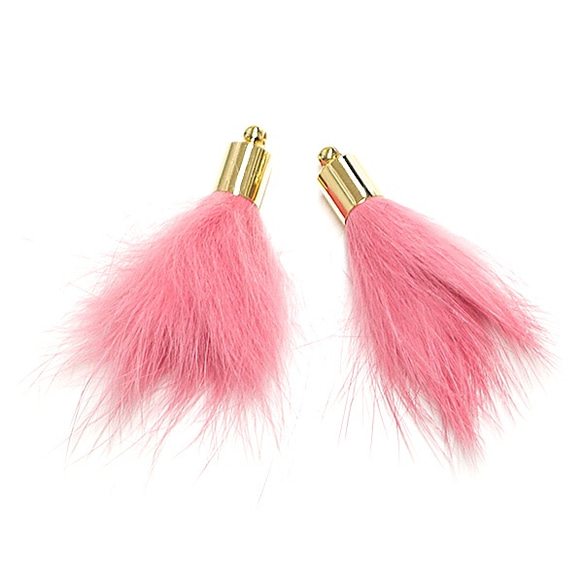 再販【2個入り】RealミンクファーLight Pinkライトピンクカラー 