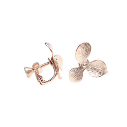 p2551-1 [1 對] 花瓣花泥粉紅金螺絲彈簧耳環、零件 第1張的照片