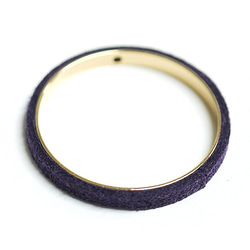 再次上架【2件】有一個洞！紫色縫皮革黃銅30毫米圈，魅力 第2張的照片