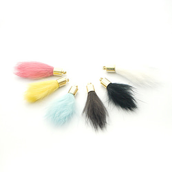 再次上架 [2 件] Real Mink Fur French Blue French Blue Color Gold Capp 第4張的照片