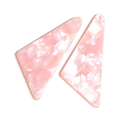SALE【4個入り】Pink Jadeカラー三角形！セルロース (acetylcellulose)樹脂パーツ 1枚目の画像