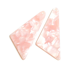 SALE【4個入り】Pink Jadeカラー三角形！セルロース (acetylcellulose)樹脂パーツ 3枚目の画像