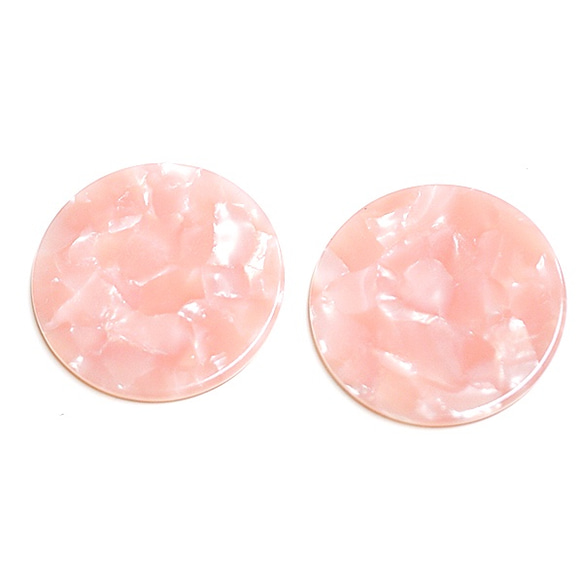 SALE【4個入り】Pink Jadeカラー30mm円形！セルロース (acetylcellulose)樹脂パーツ 1枚目の画像