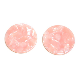 SALE【4個入り】Pink Jadeカラー30mm円形！セルロース (acetylcellulose)樹脂パーツ 3枚目の画像