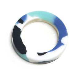SALE【4件】藍色18毫米圓形！纖維素（乙酰纖維素）樹脂部件 第2張的照片