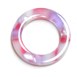 SALE【4件】粉色和紫色20毫米圓形！纖維素（乙酰纖維素）樹脂部件 第2張的照片