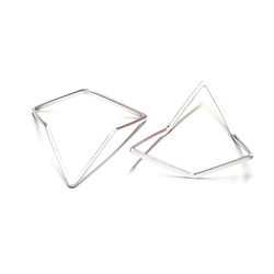 新作【2件】3D立體三角三角泥銀零件 第2張的照片