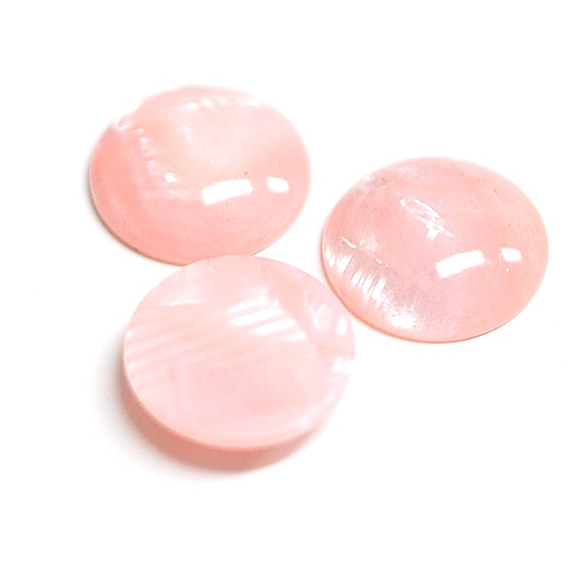 SALE【4件】法國粉紅玉領14毫米半球形凸圓珠，珠子，零件 第3張的照片