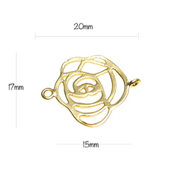 新作【2個入り】両カン！ローズモチーフマッドピンクゴールドチャーム、パーツ 4枚目の画像