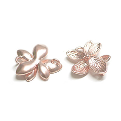 再次上架 [2 件] 夏威夷花泥粉紅金戒指吊飾，零件/p2626-2 第3張的照片