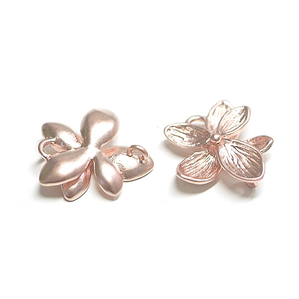 再次上架 [2 件] 夏威夷花泥粉紅金戒指吊飾，零件/p2626-2 第3張的照片