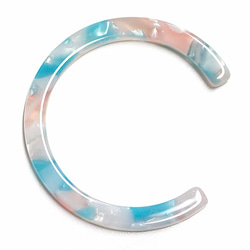 SALE【4個入り】アクア＆ピンクカラーCurve！セルロース (acetylcellulose)樹脂パーツ 2枚目の画像