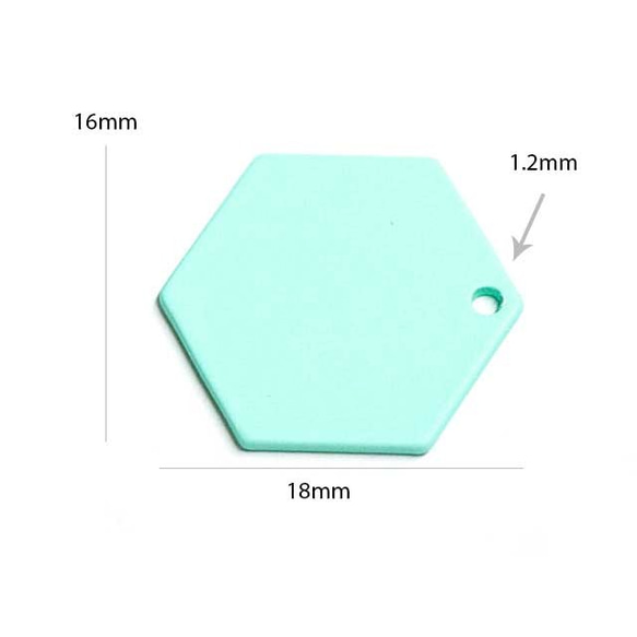 再次上架【2件】輕薄荷色六角吊墜，零件 第4張的照片