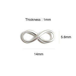 再次上架 [2 件] 無限符號霧面銀色吊墜，零件 第5張的照片