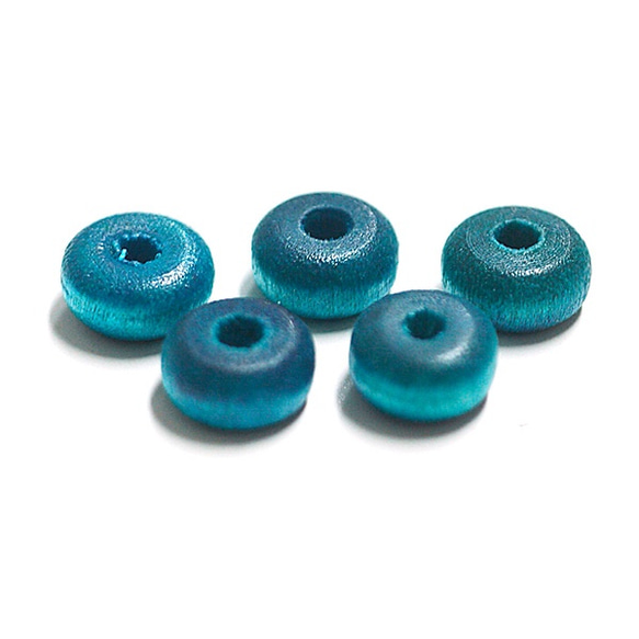 ★ 再次上架【18+2】Capley Blue Collar Wood Rondel, Beads 第1張的照片