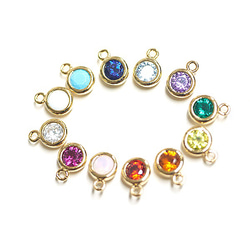 再次上架 [1 件] 誕生石！ October 粉紅碧璽彩色 CZ 黃金吊飾，零件 第3張的照片